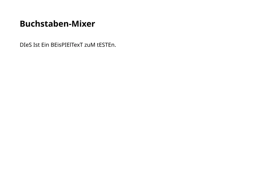 Beispiel-Ergebnis vom Buchstaben-Mixer mit gemischter Groß- und Kleinschreibung